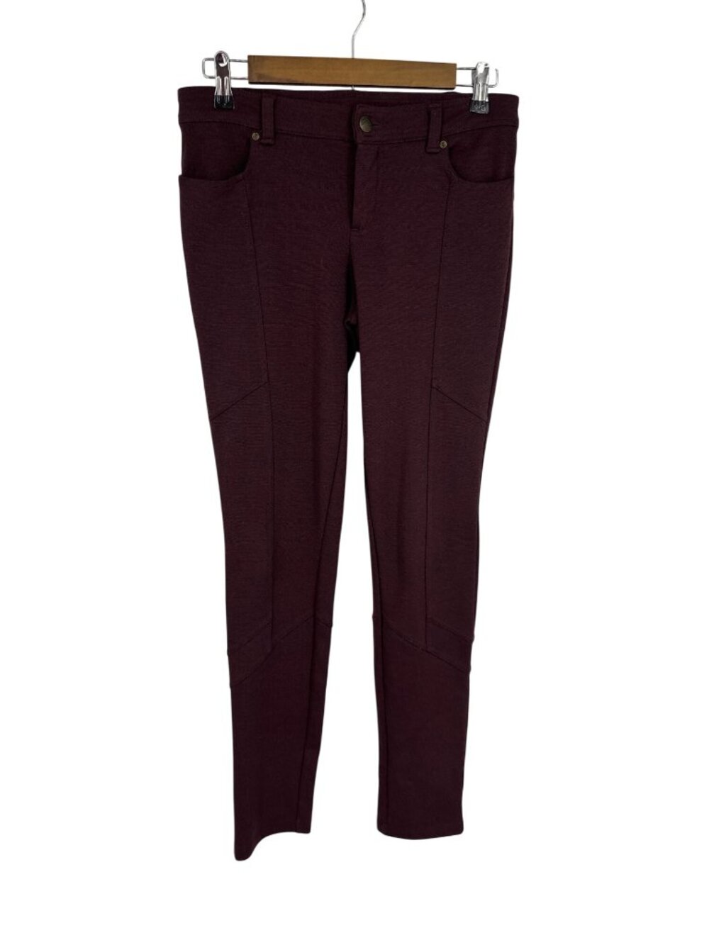 Free People Stretch Ponte Knit with Angled Stitching Mid Rise Pants Size 27